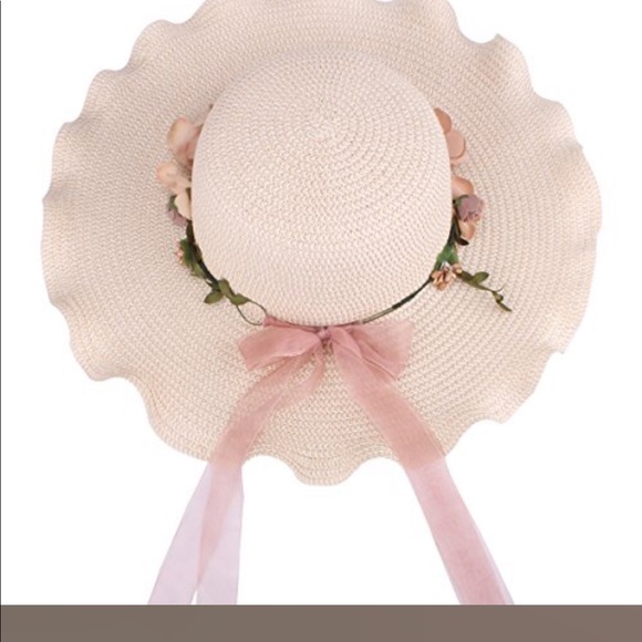 Floral Straw Floppy Hat - Picture 2 of 6